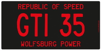 GTI35 US License Plate GTI35